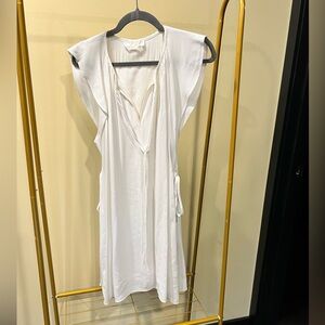 Chloe Milk Flutter Sleeve Tie Dress